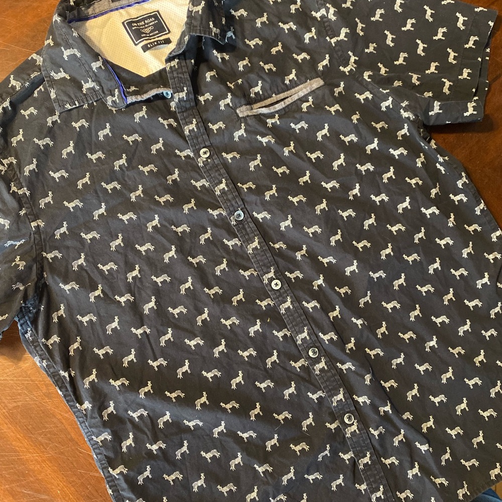 On The Road Blue Casual Button Down Shirt